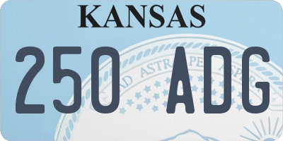 KS license plate 250ADG