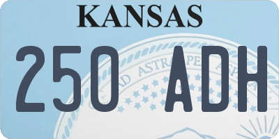 KS license plate 250ADH