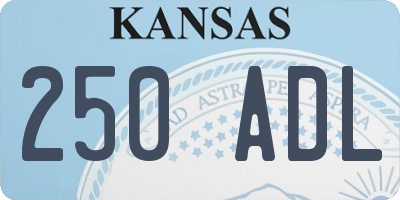 KS license plate 250ADL