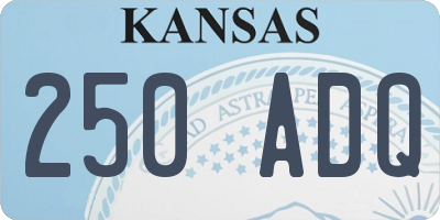 KS license plate 250ADQ