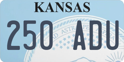 KS license plate 250ADU
