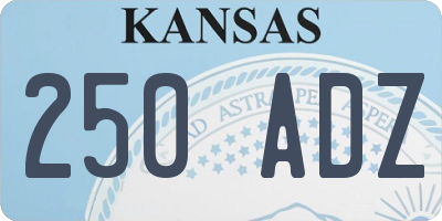 KS license plate 250ADZ