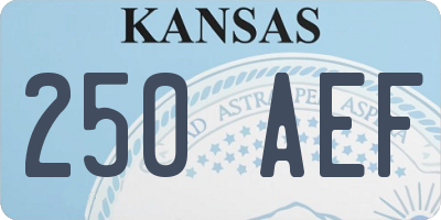 KS license plate 250AEF