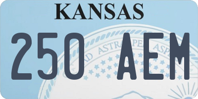 KS license plate 250AEM