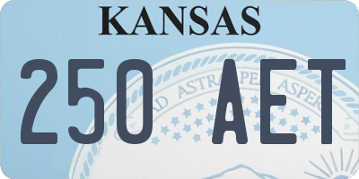 KS license plate 250AET