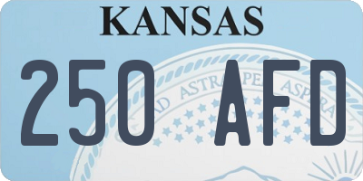 KS license plate 250AFD
