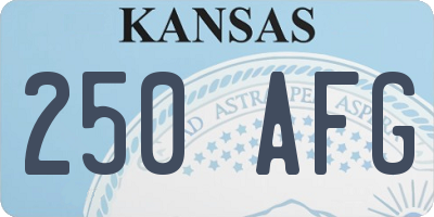 KS license plate 250AFG