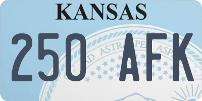 KS license plate 250AFK