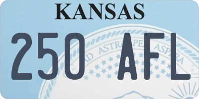 KS license plate 250AFL