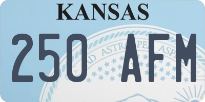 KS license plate 250AFM