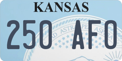 KS license plate 250AFO