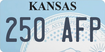 KS license plate 250AFP