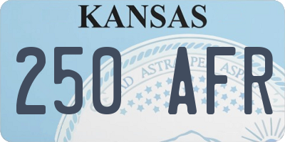 KS license plate 250AFR