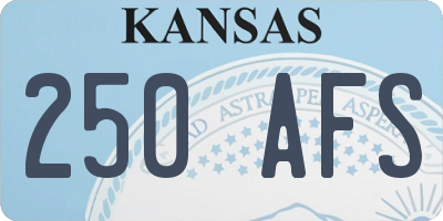 KS license plate 250AFS
