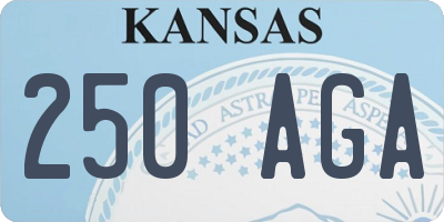 KS license plate 250AGA