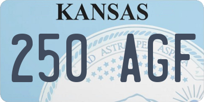 KS license plate 250AGF