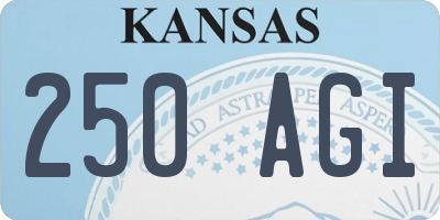 KS license plate 250AGI