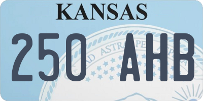 KS license plate 250AHB