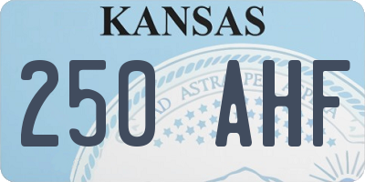 KS license plate 250AHF