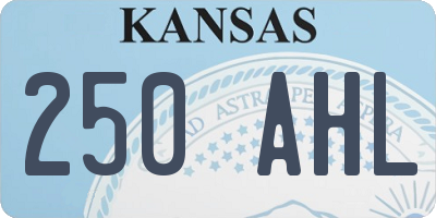 KS license plate 250AHL
