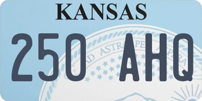 KS license plate 250AHQ