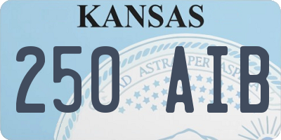 KS license plate 250AIB
