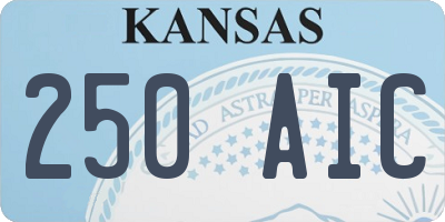 KS license plate 250AIC