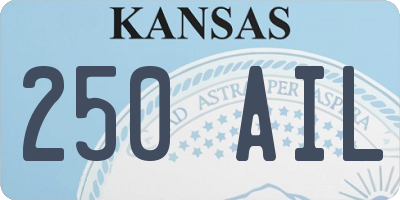 KS license plate 250AIL
