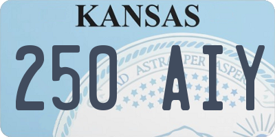 KS license plate 250AIY
