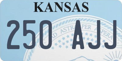 KS license plate 250AJJ