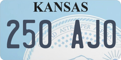KS license plate 250AJO