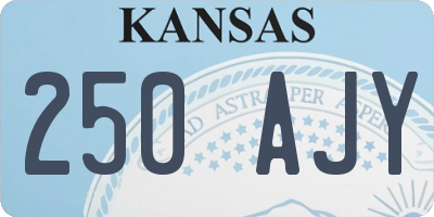 KS license plate 250AJY