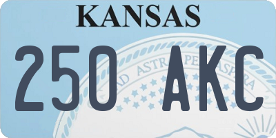 KS license plate 250AKC