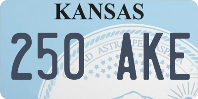 KS license plate 250AKE