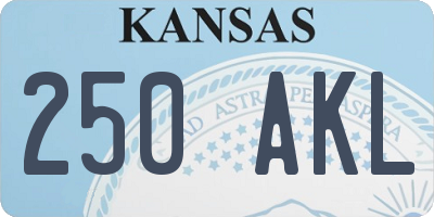 KS license plate 250AKL