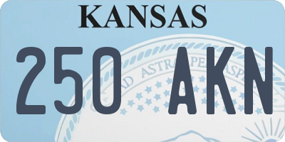 KS license plate 250AKN