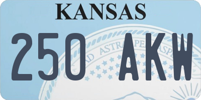 KS license plate 250AKW