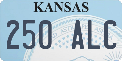 KS license plate 250ALC
