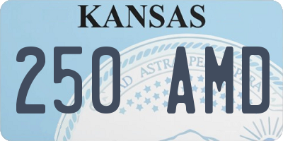 KS license plate 250AMD