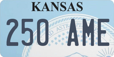 KS license plate 250AME