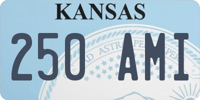 KS license plate 250AMI