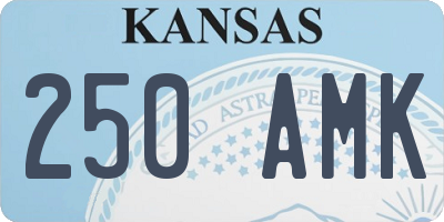 KS license plate 250AMK