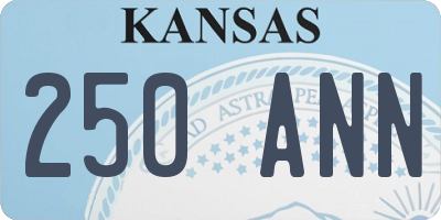 KS license plate 250ANN