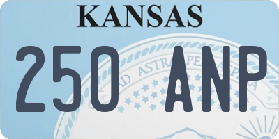 KS license plate 250ANP