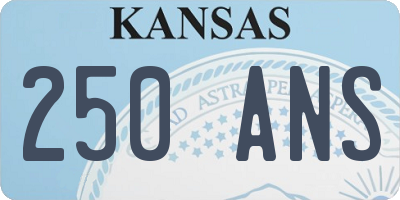 KS license plate 250ANS