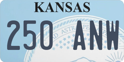KS license plate 250ANW