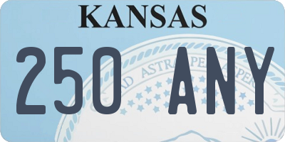 KS license plate 250ANY