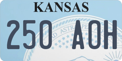 KS license plate 250AOH