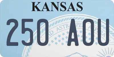 KS license plate 250AOU