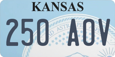 KS license plate 250AOV